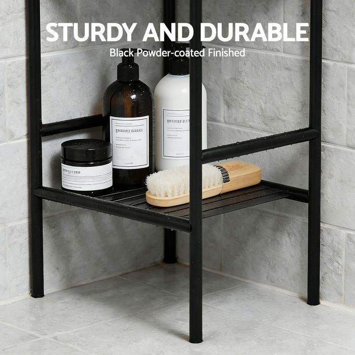 Artiss 2X Floor Standing Corner Shower Caddy 5 Tier Bathroom Organizer Black