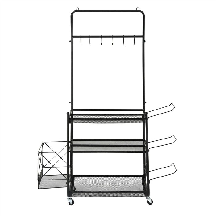 Everfit Yoga Mat Ball Storage Cart Multifunction Equipment Organizer Rack 145cm
