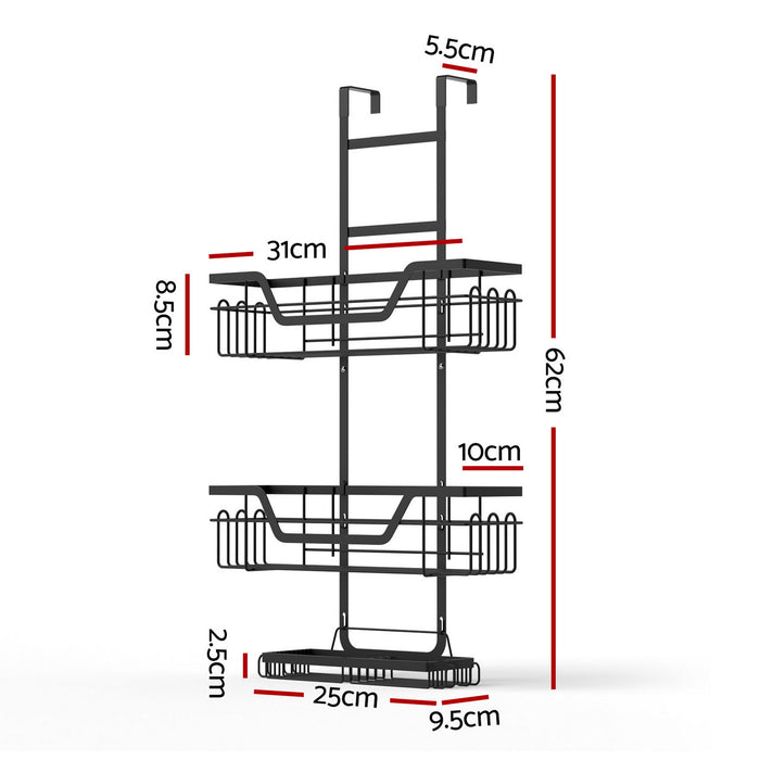 Artiss 3 Tier Over The Door Shower Caddy Hanging Bathroom Storage Organizer