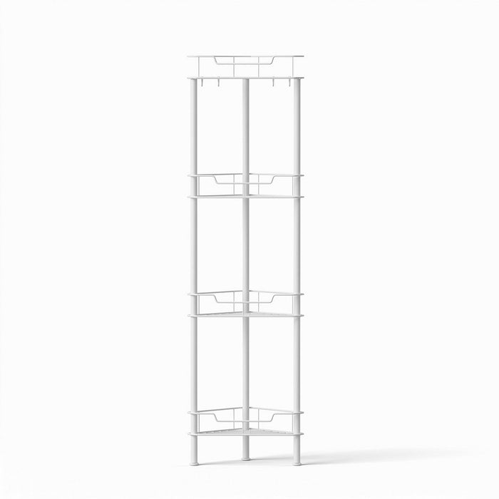 Artiss 4 Tier Floor Standing Corner Shower Caddy Bathroom Organizer White