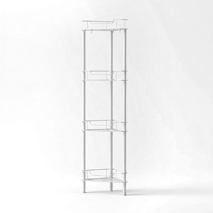 Artiss 4 Tier Floor Standing Corner Shower Caddy Bathroom Organizer White