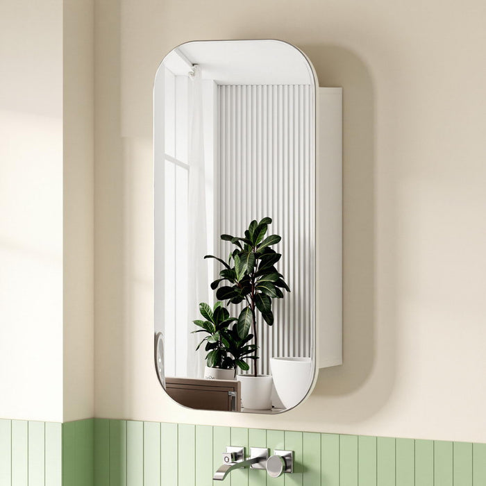 Cefito Bathroom Mirror Cabinet Medicine Shaving Arch Wall Hung 450x900mm White