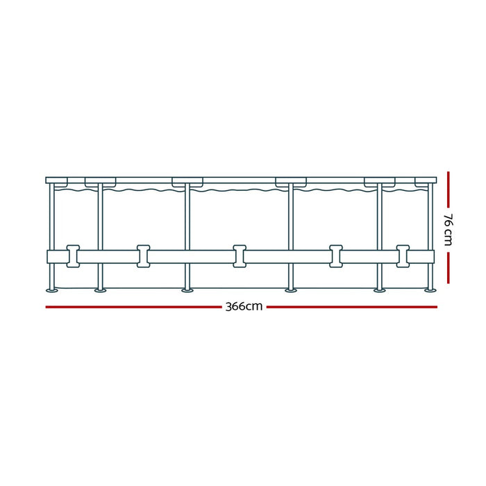 Bestway Swimming Pool 366x76cm Steel Frame Round Above Ground Pools w/ Filter Pump 6473L