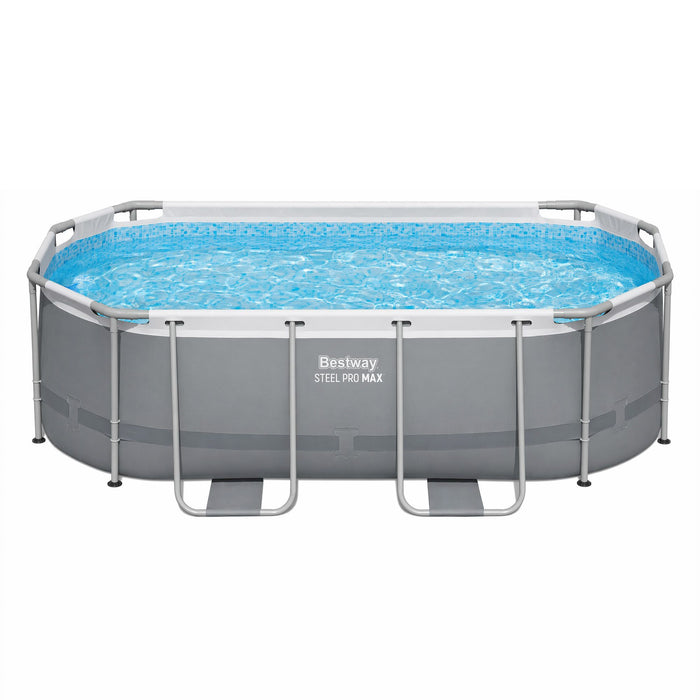 Bestway Swimming Pools 305cm x 200cm x 84cm Steel Above Ground Backyard Pool Set