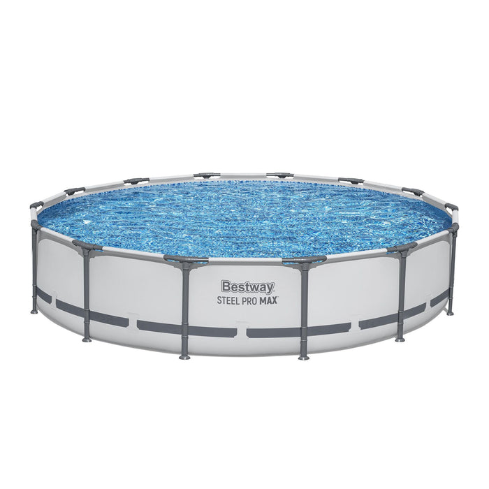 Bestway 427CM Swimming Pools Steel Above Ground Round Backyard Pool Set White