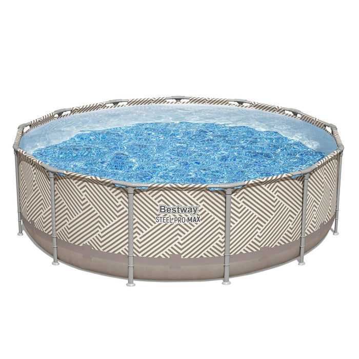 Bestway Swimming Pools 396cm x 107cm Steel Above Ground Canopy Backyard Pool Set White