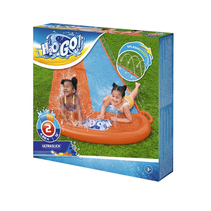 Bestway Water Slide Kids Slip 488cm Dual Slides Inflatable Splash Pad