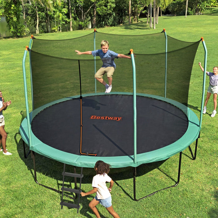 Bestway 14ft Trampoline Kids Rebounder Safety Net Enclosure Outdoor Fitness 4.27m for Ages 6+