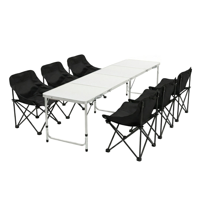 Weisshorn 7pc Camping Table Chair Set Outdoor Folding Aluminium Portable Picnic