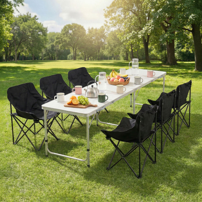 Weisshorn 7pc Camping Table Chair Set Outdoor Folding Aluminium Portable Picnic