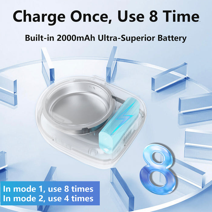 Cordless Ultrasonic Retainer Cleaner for Travel, 50kHz Ultra-Thin Dental Cleaner For Aligner, Braces, Night Guard, Jewelry with Cleaning Tablets (Arctic White)