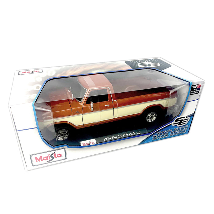 Maisto 1:18 Scale 1979 Ford F150 Pickup Copper+Cream Car Model Die Cast Metal