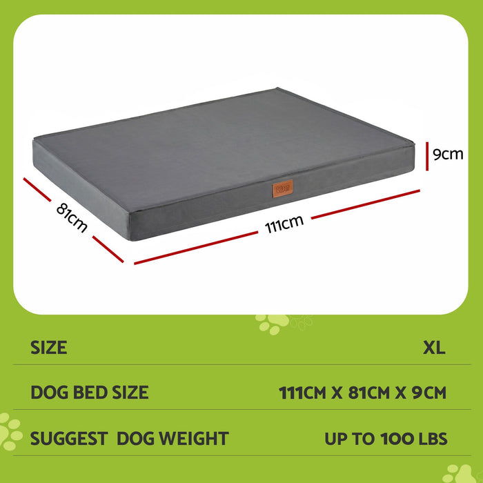 i.Pet Dog Bed XL Water-resistant Egg Crate Foam Orthopedic Pet Mat Grey