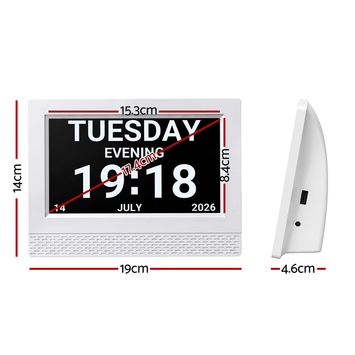 Artiss 7" Smart Digital Clock Calendar HD IPS Touchscreen Weather Photo Frame
