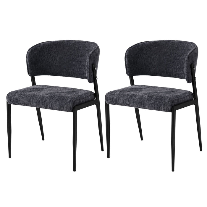 Artiss Dining Chairs Set of 2 Linen Fabric Soft Upholstered Chairs Charcoal