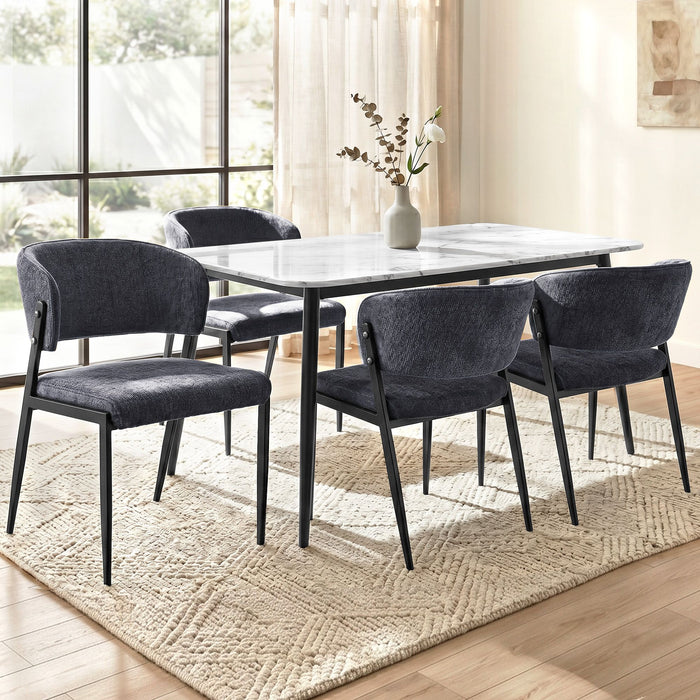 Artiss Dining Chairs Set of 4 Linen Fabric Soft Upholstered Chairs Charcoal