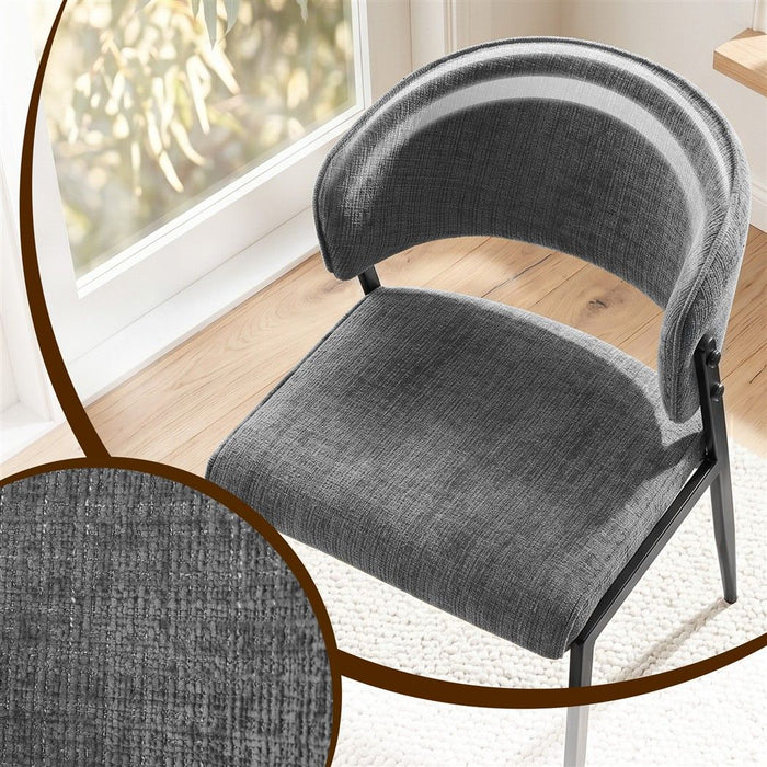 Artiss Dining Chairs Set of 4 Linen Fabric Soft Upholstered Chairs Grey