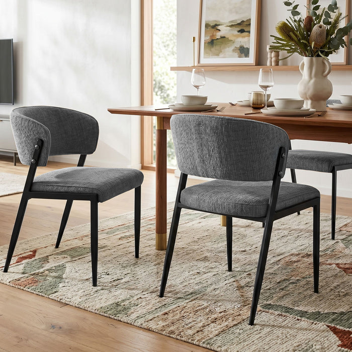 Artiss Dining Chairs Set of 6 Linen Fabric Soft Upholstered Chairs Grey