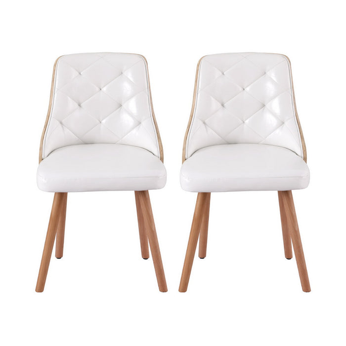 1 Set of 4 Artiss Dining Chairs White PU