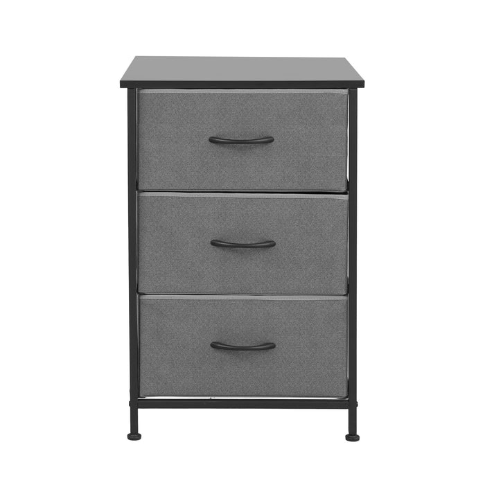 Artiss Set of 2 Chest of 3 Drawers Storage Dresser Tallboy Grey