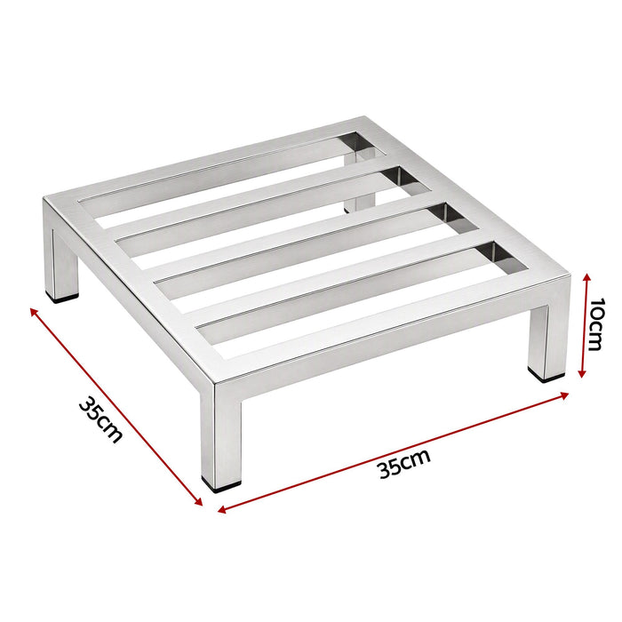 Giantz 35x35cm Dunnage Rack 2-Pack Stainless Steel Kitchen Floor Stand