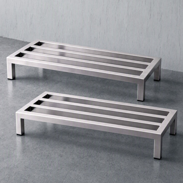 Giantz 60x25cm Dunnage Rack 2-Pack Stainless Steel Kitchen Floor Stand