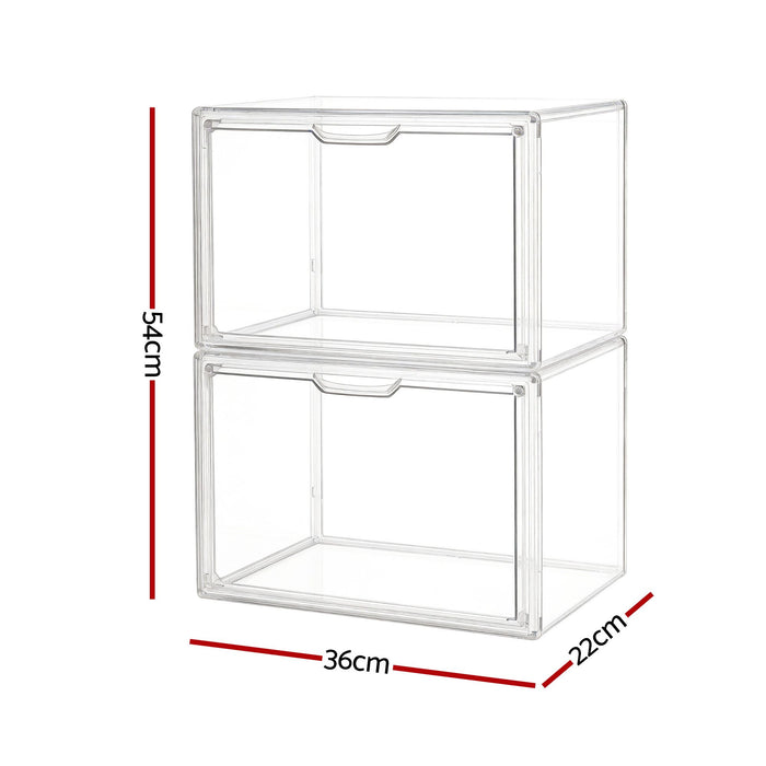 Artiss Clear Acrylic Display Case Box 2 Pack For Toys 54cm