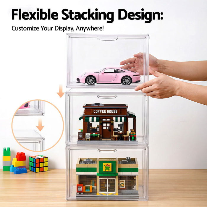 Artiss Clear Acrylic Display Case 3 Pack Toy Storage Box