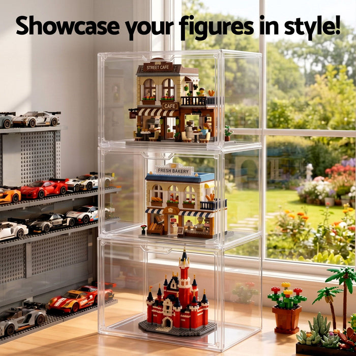 Artiss Clear Acrylic Display Case 3 Pack Toy Storage Box