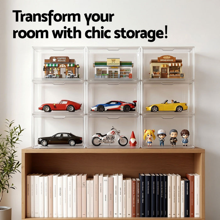 Artiss Clear Acrylic Display Case 3 Pack Toy Storage Box