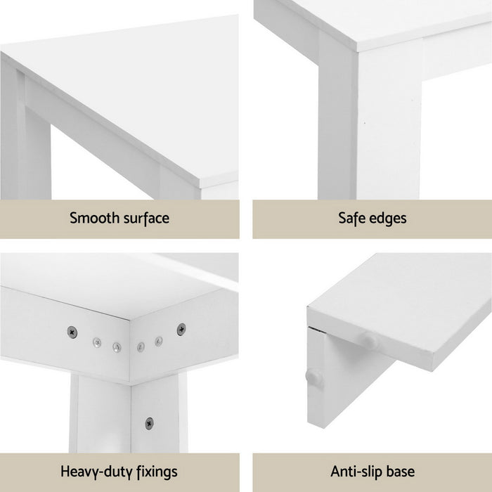 1 Artiss Dining Table and 4 Chairs Set White Sherpa