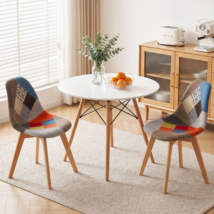 Artiss Dining Table and Chairs Set 3PCS Round 2 Seater Dining Set for Kitchen, Apartment, Dining Room White