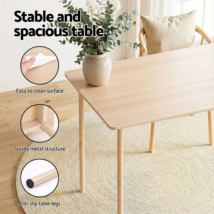 Artiss Dining Table and Chairs Set of 5 Compact Kitchen Furniture Natural Light Green