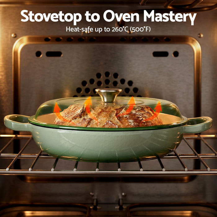 5-Star Chef 3.3L Enameled Cast Iron Dutch Oven Pot with Lid for Sourdough Bread Baking