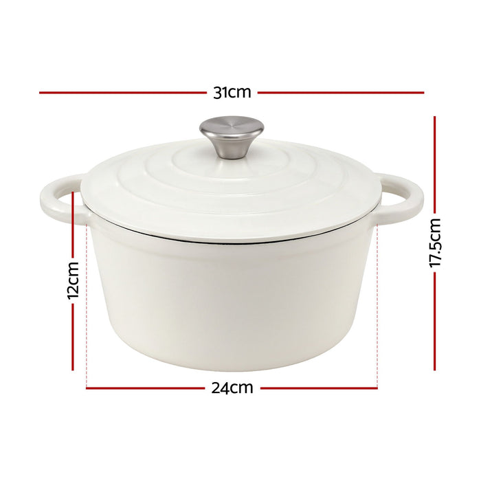 5-Star Chef 3.8L Enameled Cast Iron Dutch Oven Pot with Lid for Sourdough Bread Baking