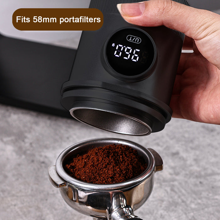 Mornest Espresso Dosing Cup with Scale – 58mm Portafilter Compatible, 0.1g Precision, USB-C Rechargeable with LED Display, Mess-Free Coffee Workflow (Black)