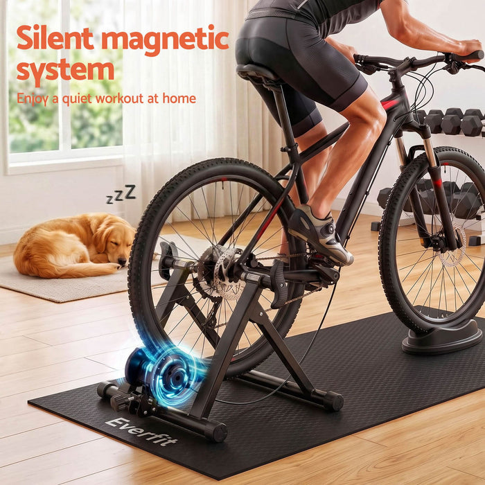 Everfit Bike Trainer Stand Indoor Riding Bicycle 6 Level Cycling Home Gym Black