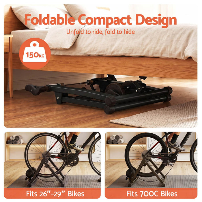 Everfit Bike Trainer Stand Indoor Riding Bicycle 6 Level Cycling Home Gym Black