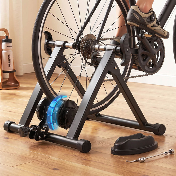 Everfit Bike Trainer Stand Indoor Riding Bicycle 6 Level Cycling Home Gym Black