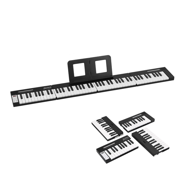 Alpha 88 Key Quad Folding Electronic Keyboard Digital Piano Portable MIDI Bluetooth Black