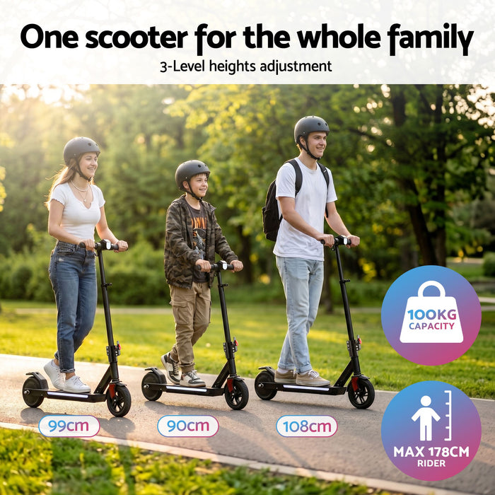 Electric Scooter 180W 18KM/H Foldable Height Adjustable Portable Riding Commuter Teens Adults