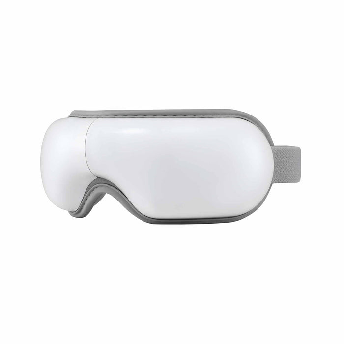 Livemor Eye Massager with Heat & Vibration | 180° Foldable Electric Eye Heat Mask with Bluetooth Music for Fatigue Relief | Rechargeable 3D Wrap-Around Temple Massager, White