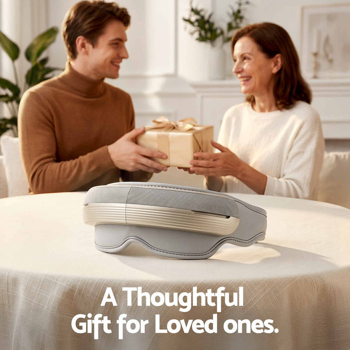 Livemor Eye and Head Massager with Heat, Eye Massager, Forehand and Temple Massager, Air Compression & Bluetooth Music, 5 Modes, 180° Foldable, Relaxation Gifts for Mom Dad Women Men