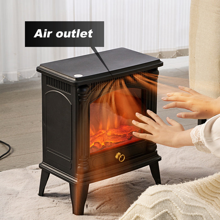 Electric Fireplace Free Standing Heater Lightweight Up to 20m² Realistic 3D Flame
