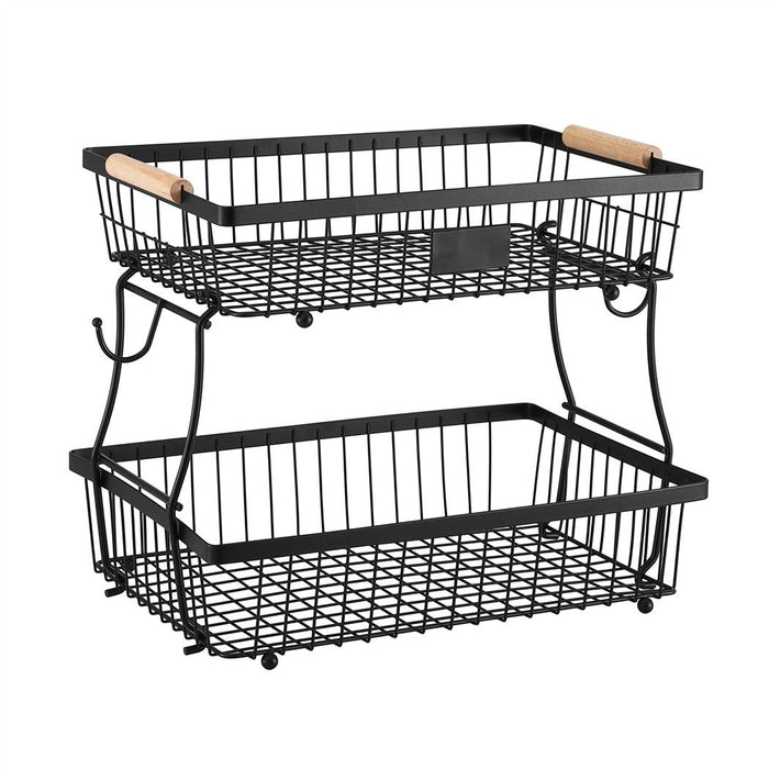 5-Star Chef 2 Tier Fruit Basket Bowl Detachable Kitchen Food Storage Stand