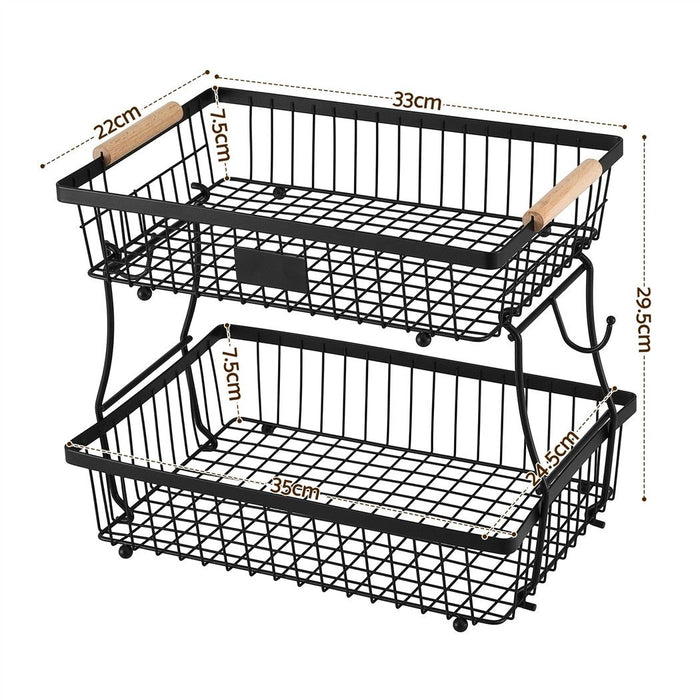 5-Star Chef 2 Tier Fruit Basket Bowl Detachable Kitchen Food Storage Stand