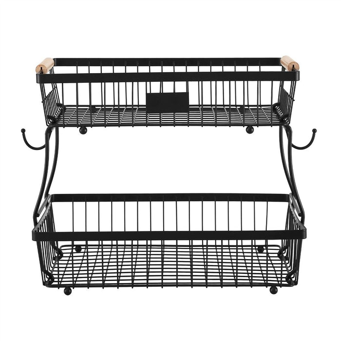 5-Star Chef 2 Tier Fruit Basket Bowl Detachable Kitchen Food Storage Stand