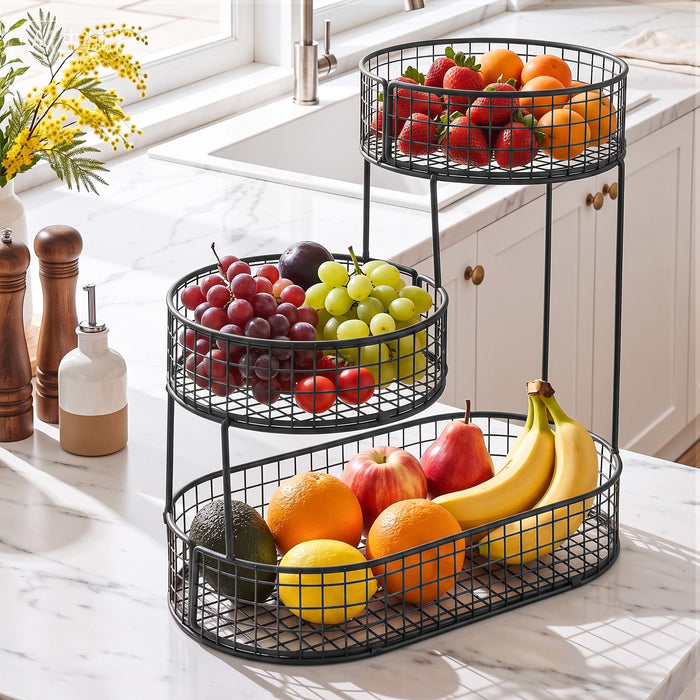 5-Star Chef Fruit Basket Bowl Space Saving Kitchen Food Storage Organiser
