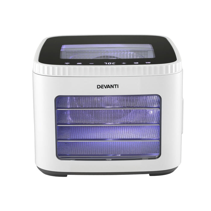 Devanti Food Dehydrator Machine 5 Tray Mini Fruit Dryer Maker White