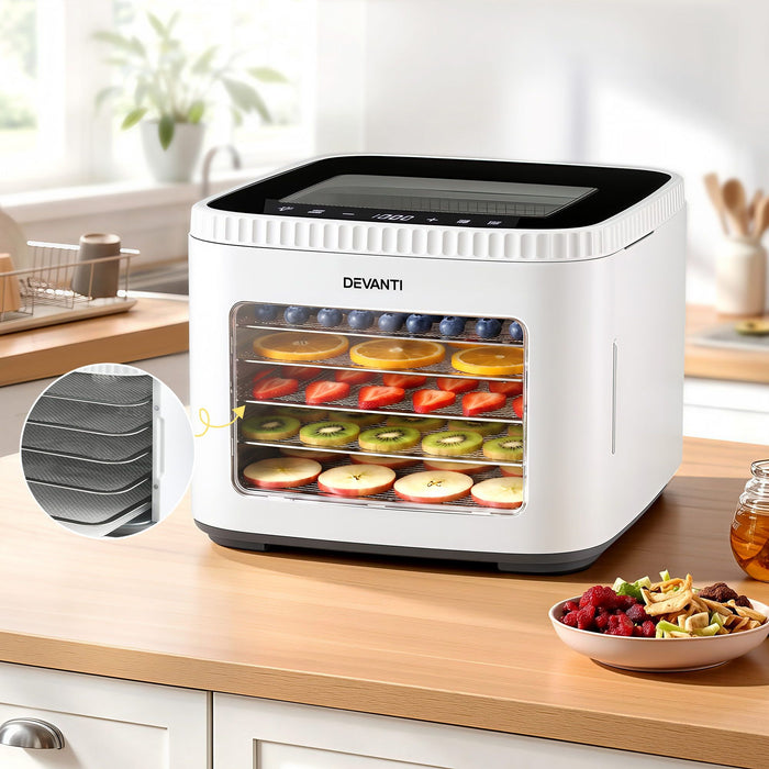 Devanti Food Dehydrator Machine 5 Tray Mini Fruit Dryer Maker White